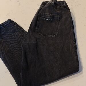 RVCA Black Denim Jogger with Red Stitching